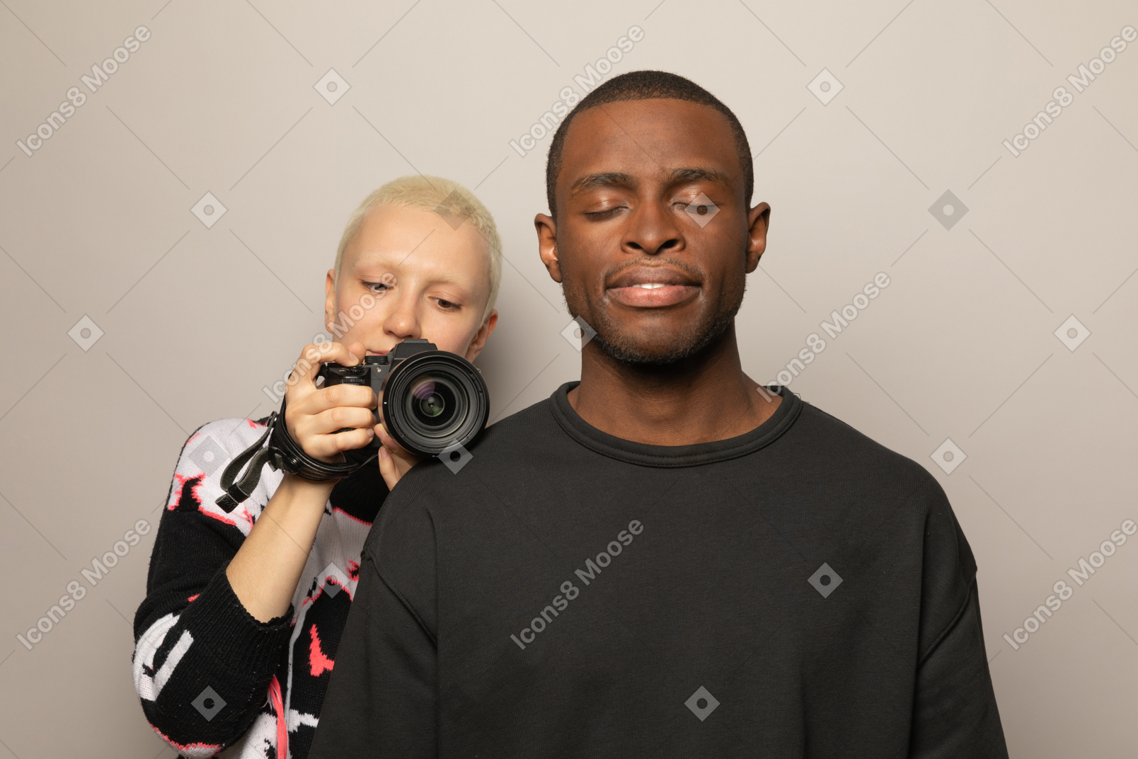 International couple at photoshoot