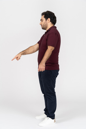 Man in casual clothes pointing his finger
