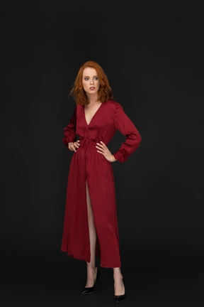 Redhead woman looking distracted