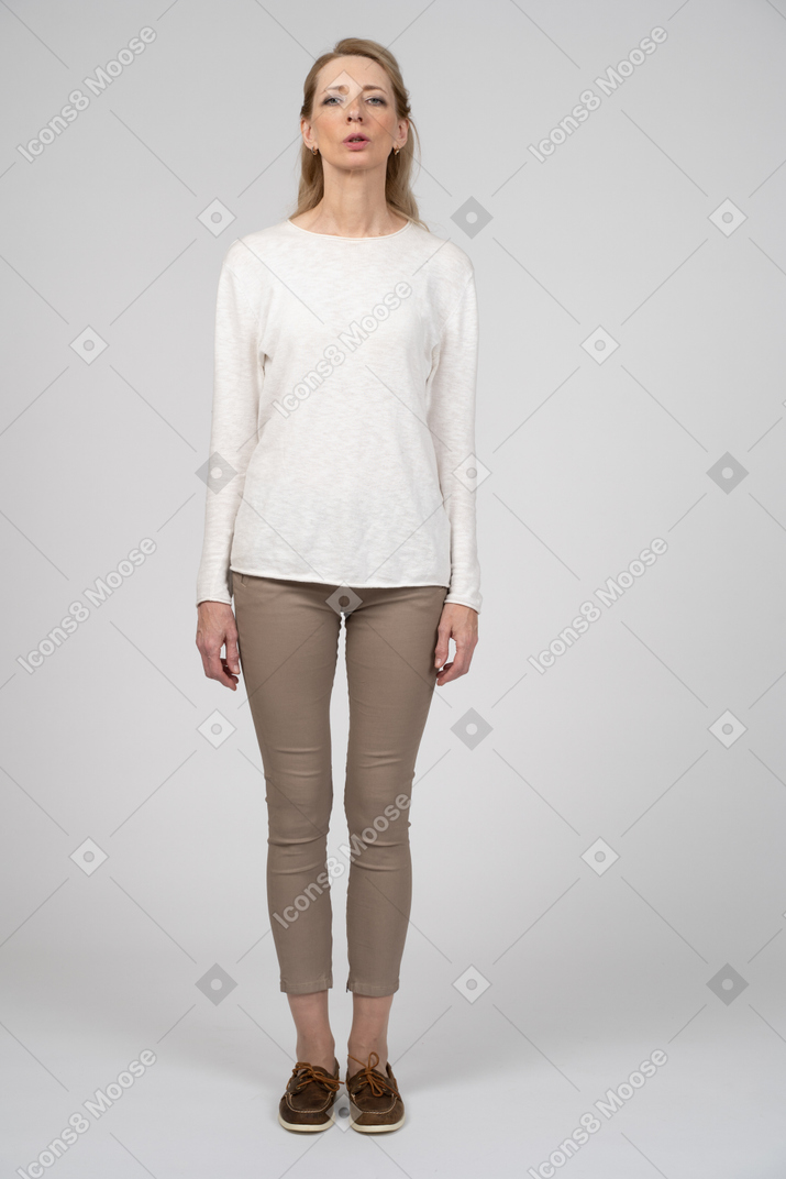 Woman in casual clothes standing