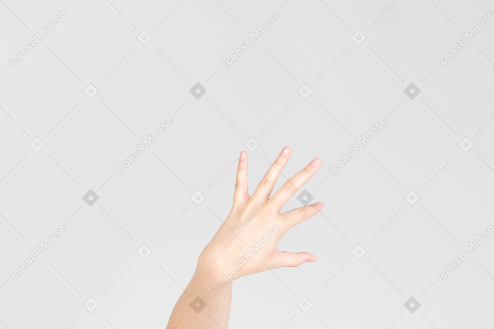 怖いジェスチャーの種類を示す女性の手