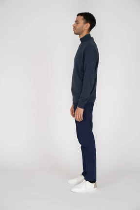 Man in black clothes standing
