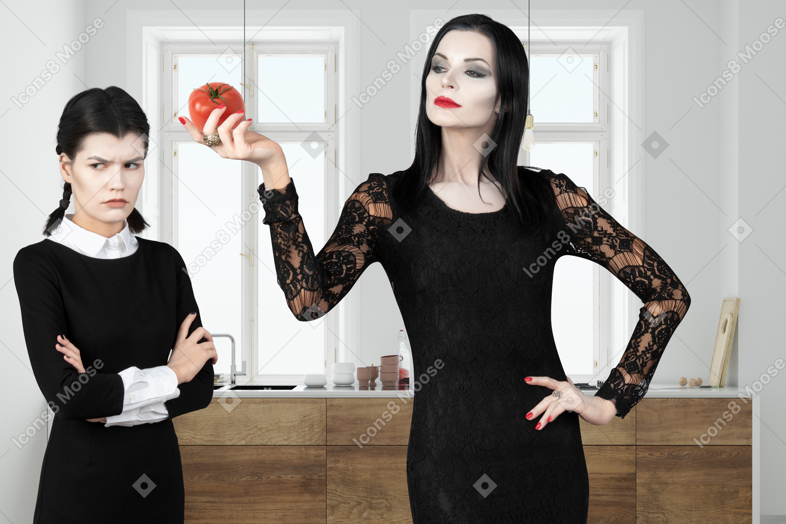 Morticia and wednesday addams