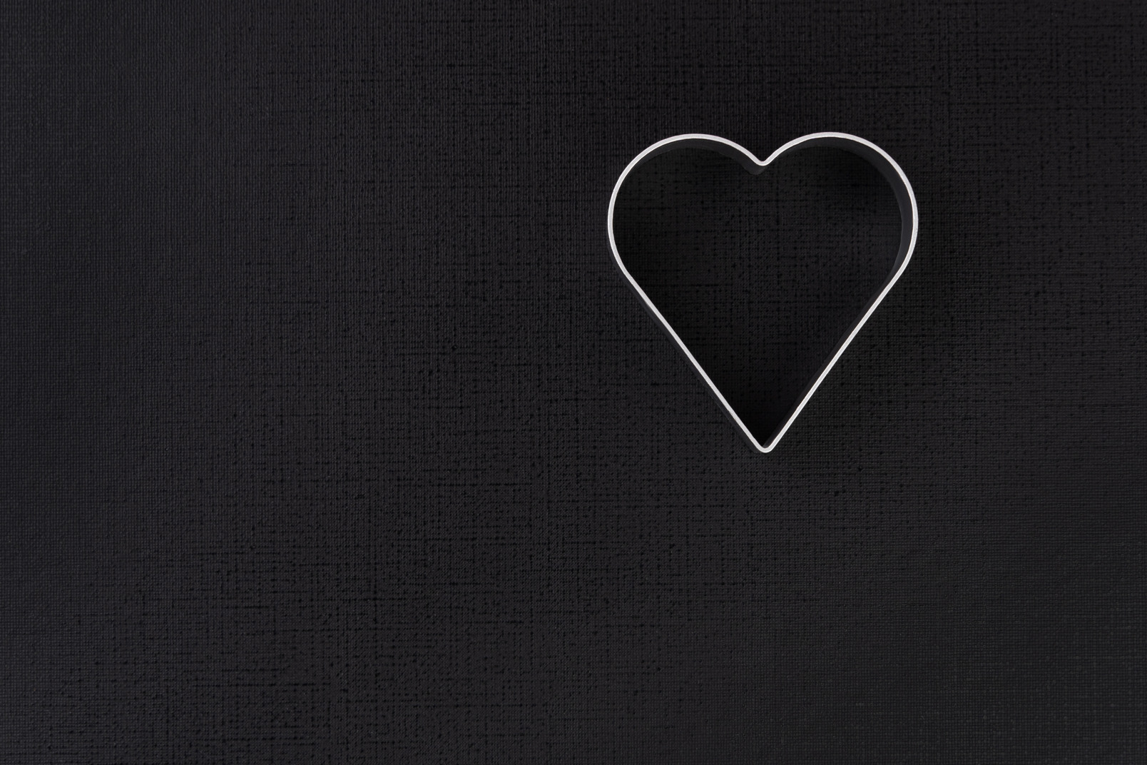 Heart shape on the black