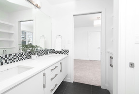 Background of white bathroom interior