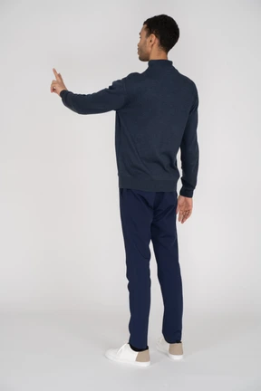 Man in black clothes standing