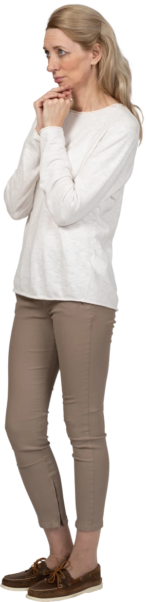 Woman in casual clothes standing