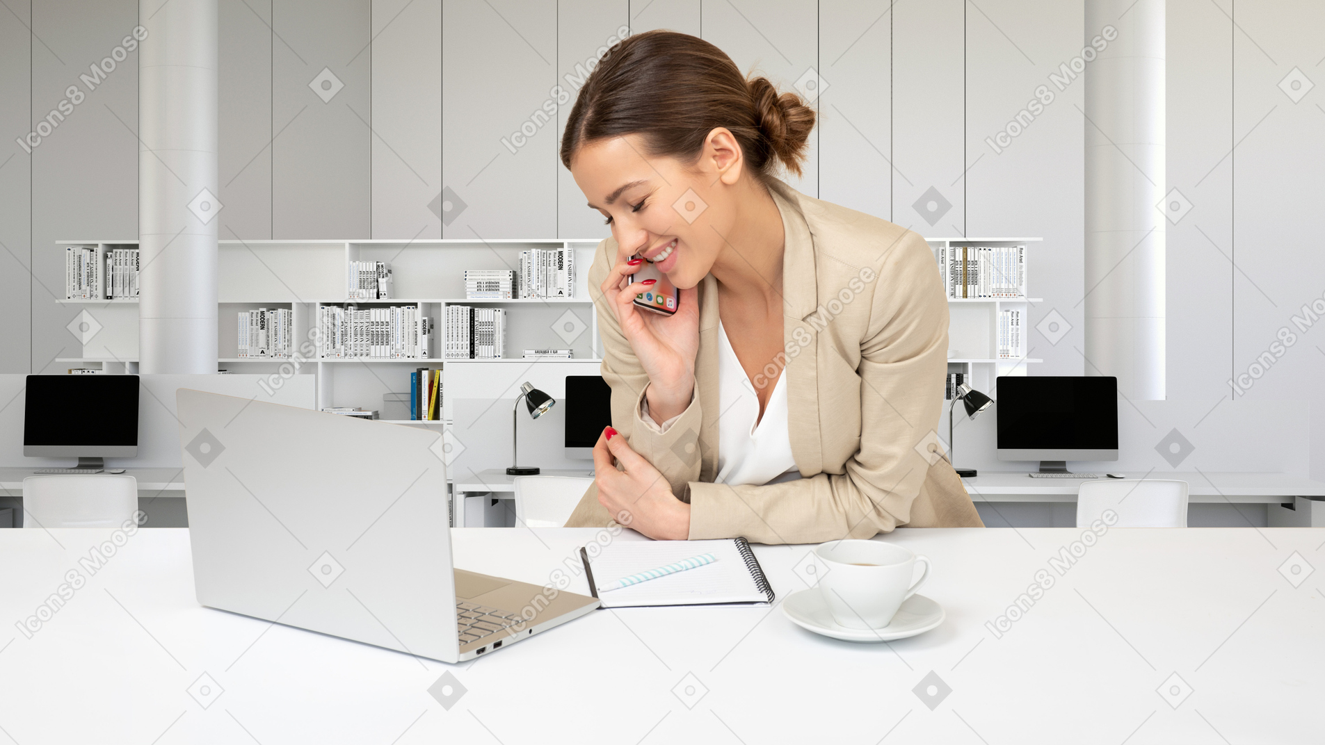 Woman sitting at a desk in an office