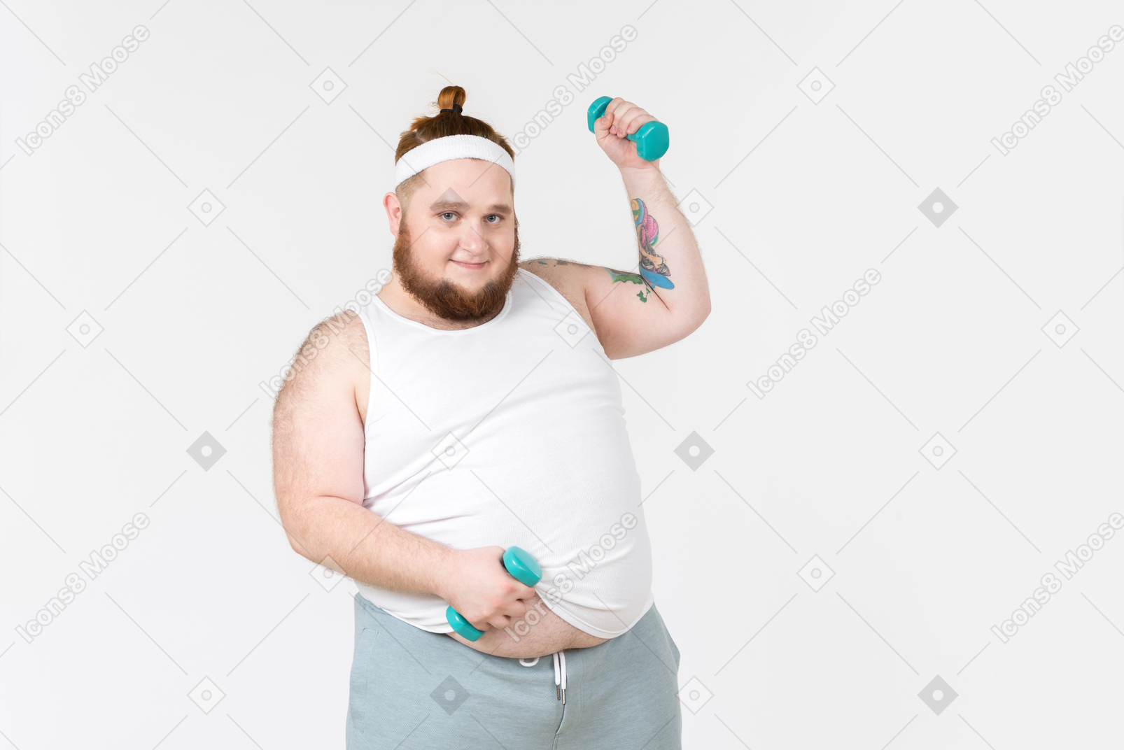 Big sportsman lifting hand weights