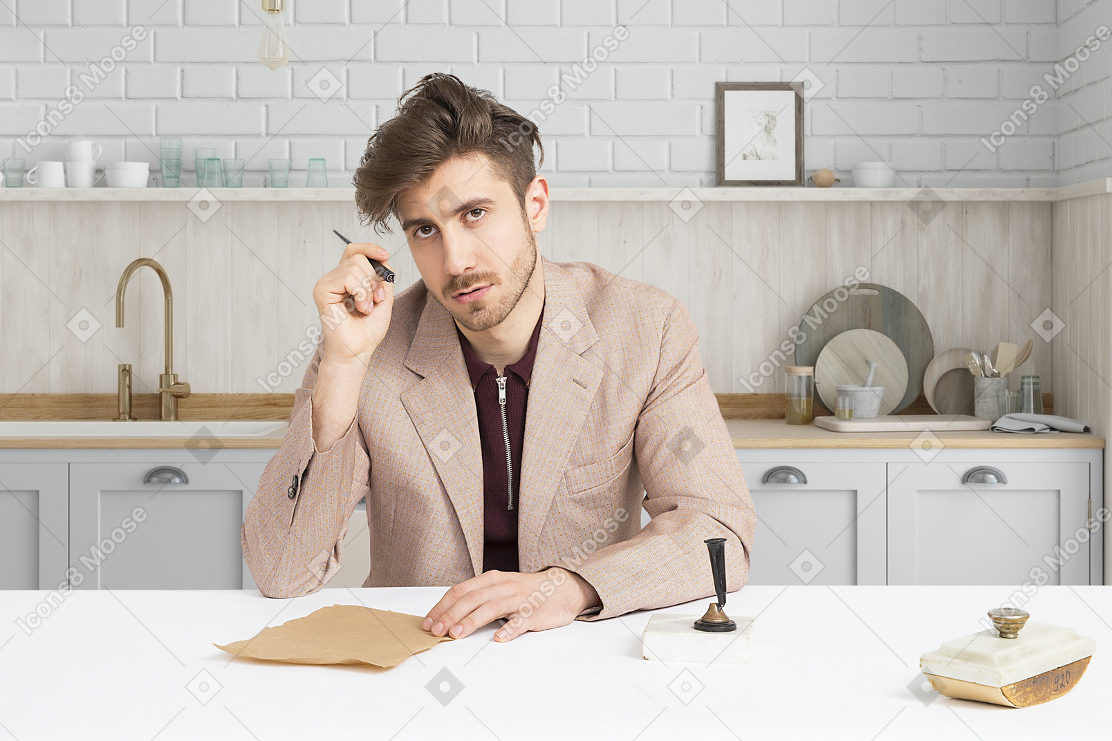 Man sitting at a desk
