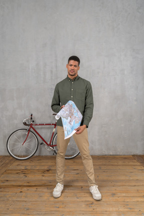 Man holding city map