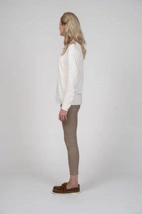 Woman in casual clothes standing