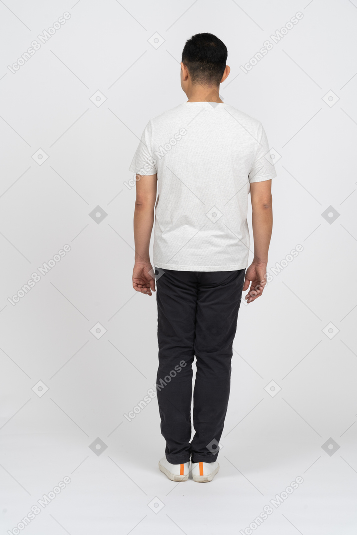 Rear view of a man in casual clothes