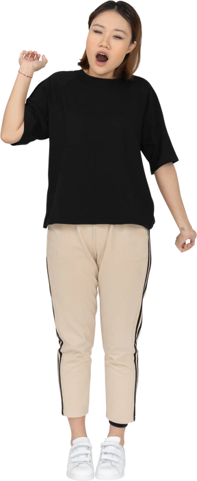 Yawning young woman