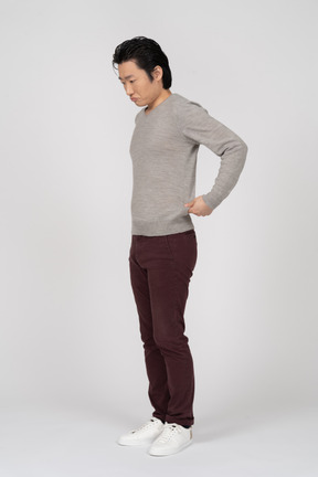 Man in casual clothes posing