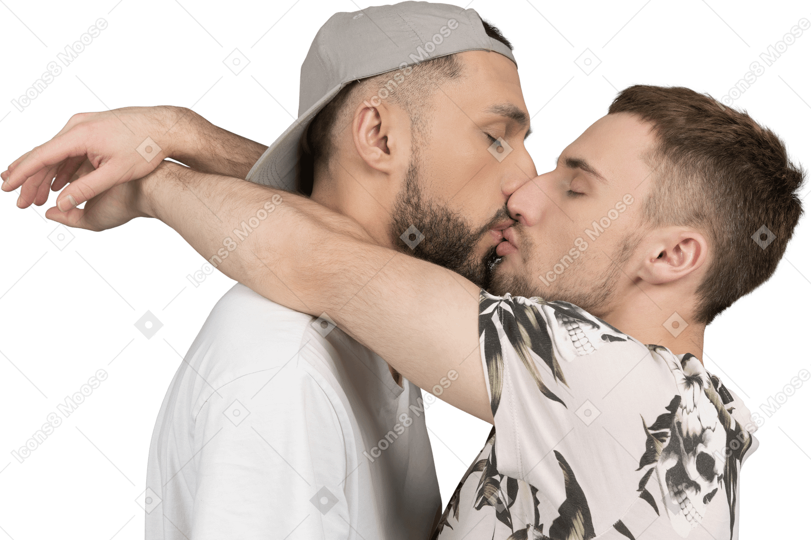 Dos hombres besándose