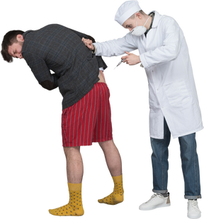 Docteur faisant une injection