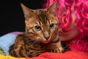 Young woman with cat