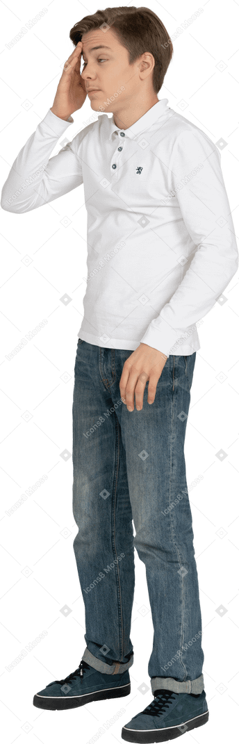 Young man in casual clothes standing