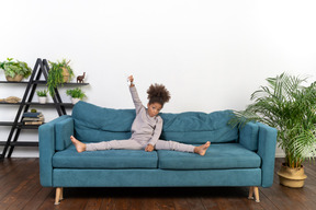 Cute girl on the sofa