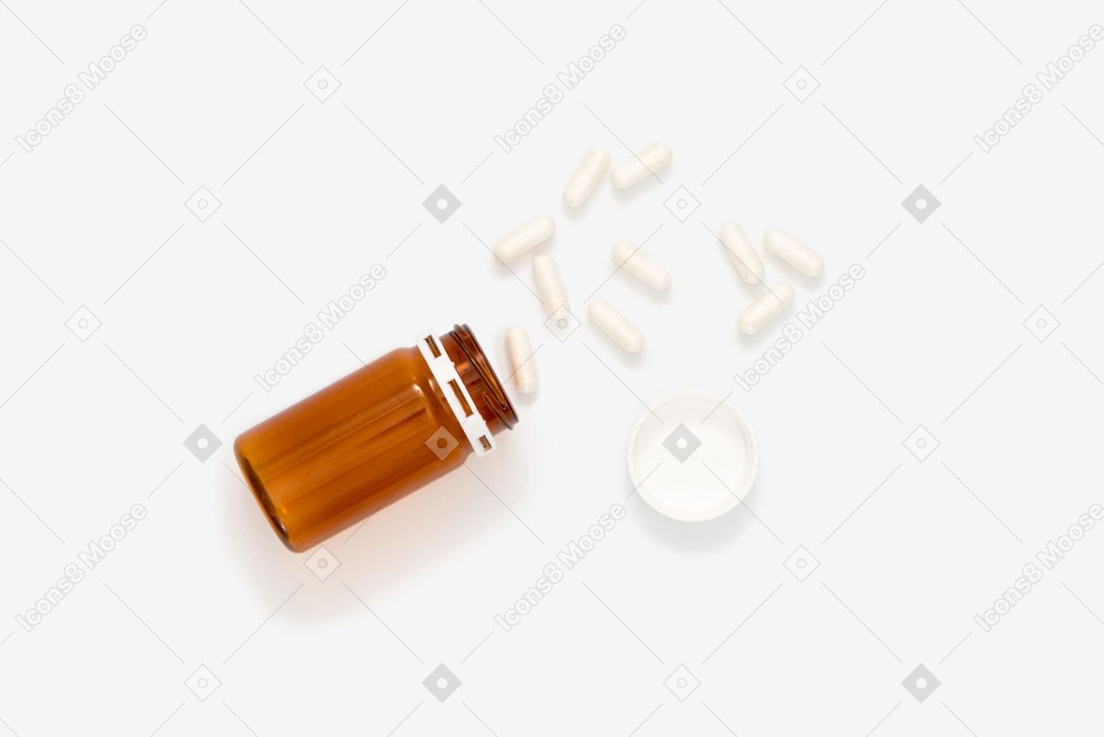 Brown plastic pill bottle