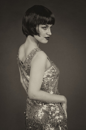 Three quarter portrait of a vintage style woman