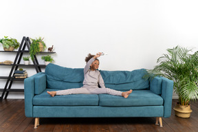 Cute girl on the sofa