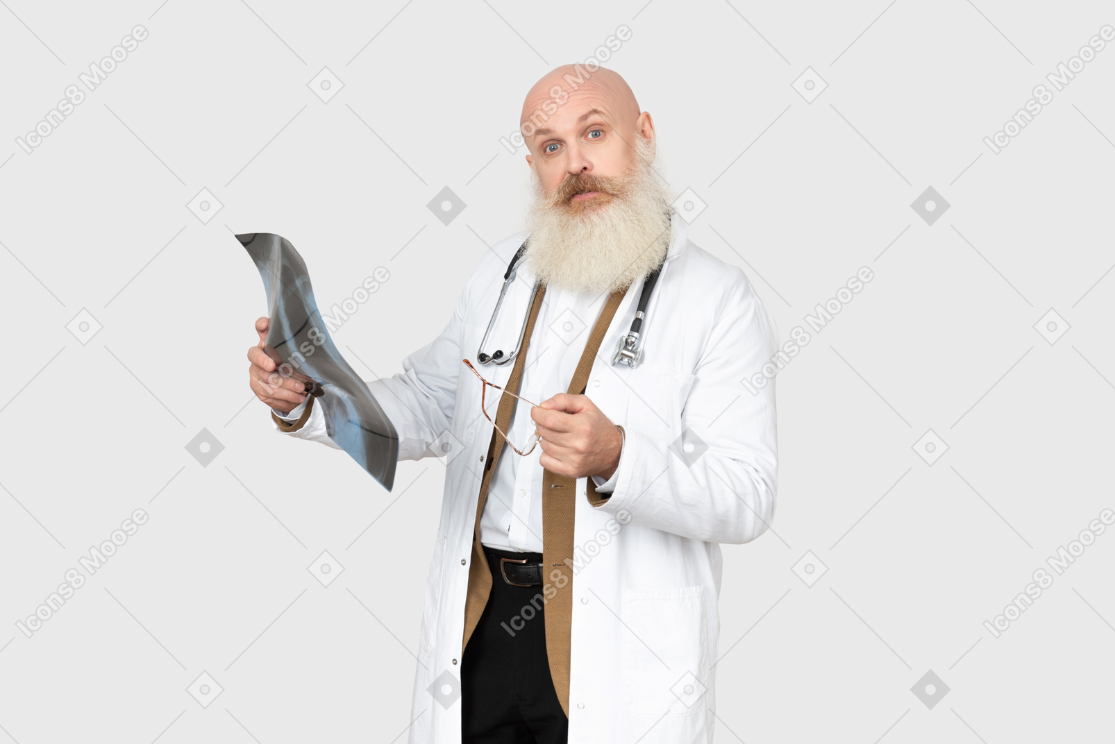 Mature doctor holding an x-ray
