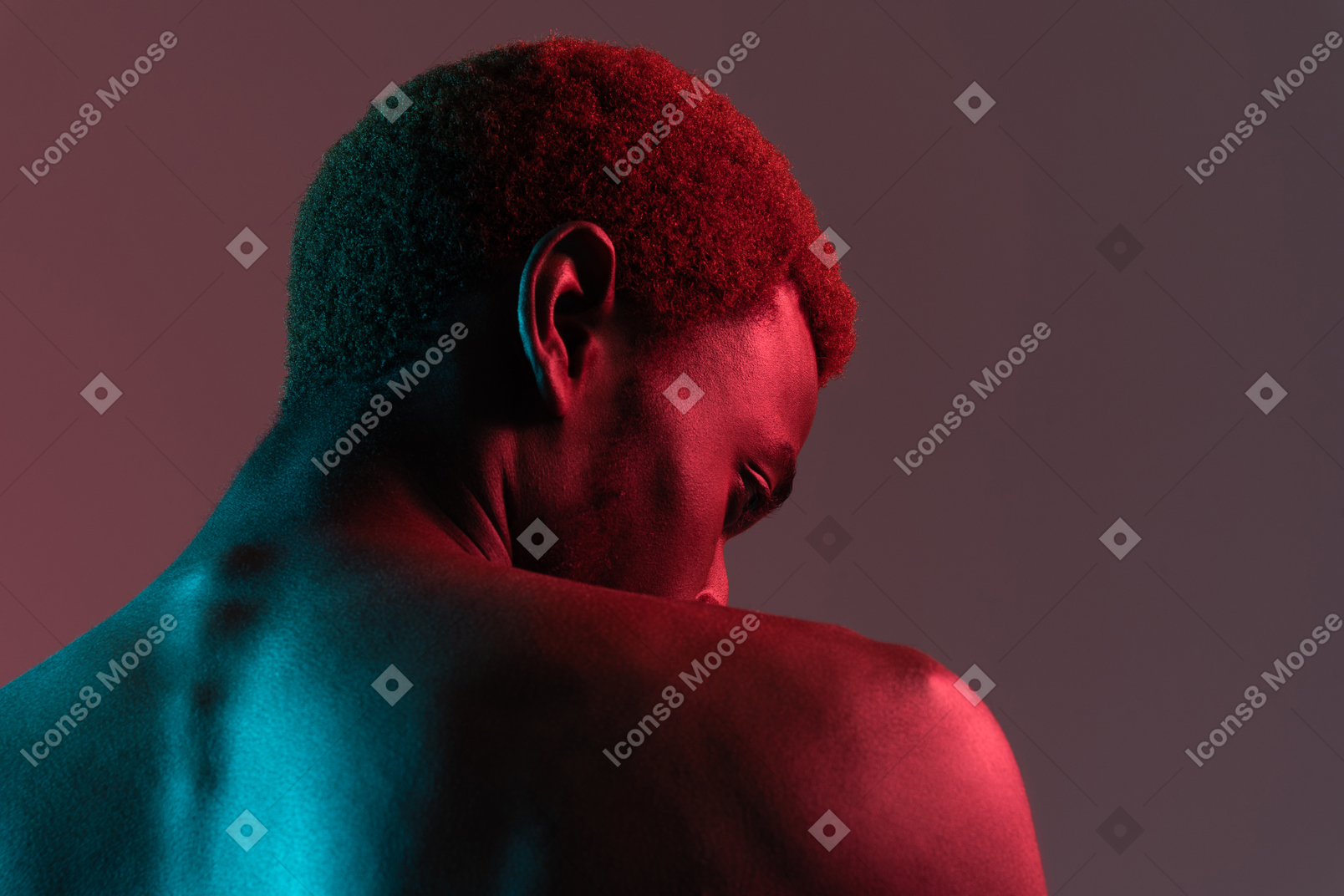 Back view of a young black man