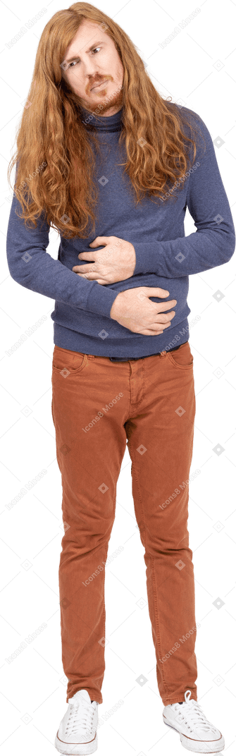 Young man suffering from stomachache