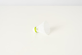 White shuttlecock on a white background