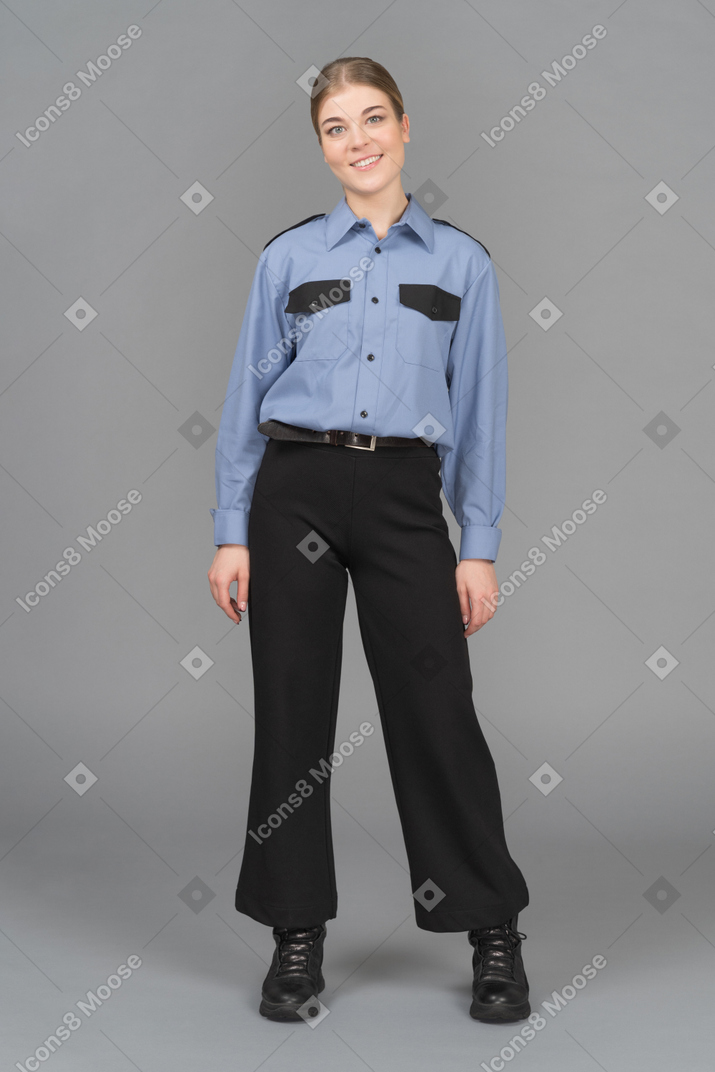 Smiling female security guard