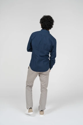 Rear view of a man in casual clothes