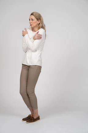 Woman in casual clothes standing