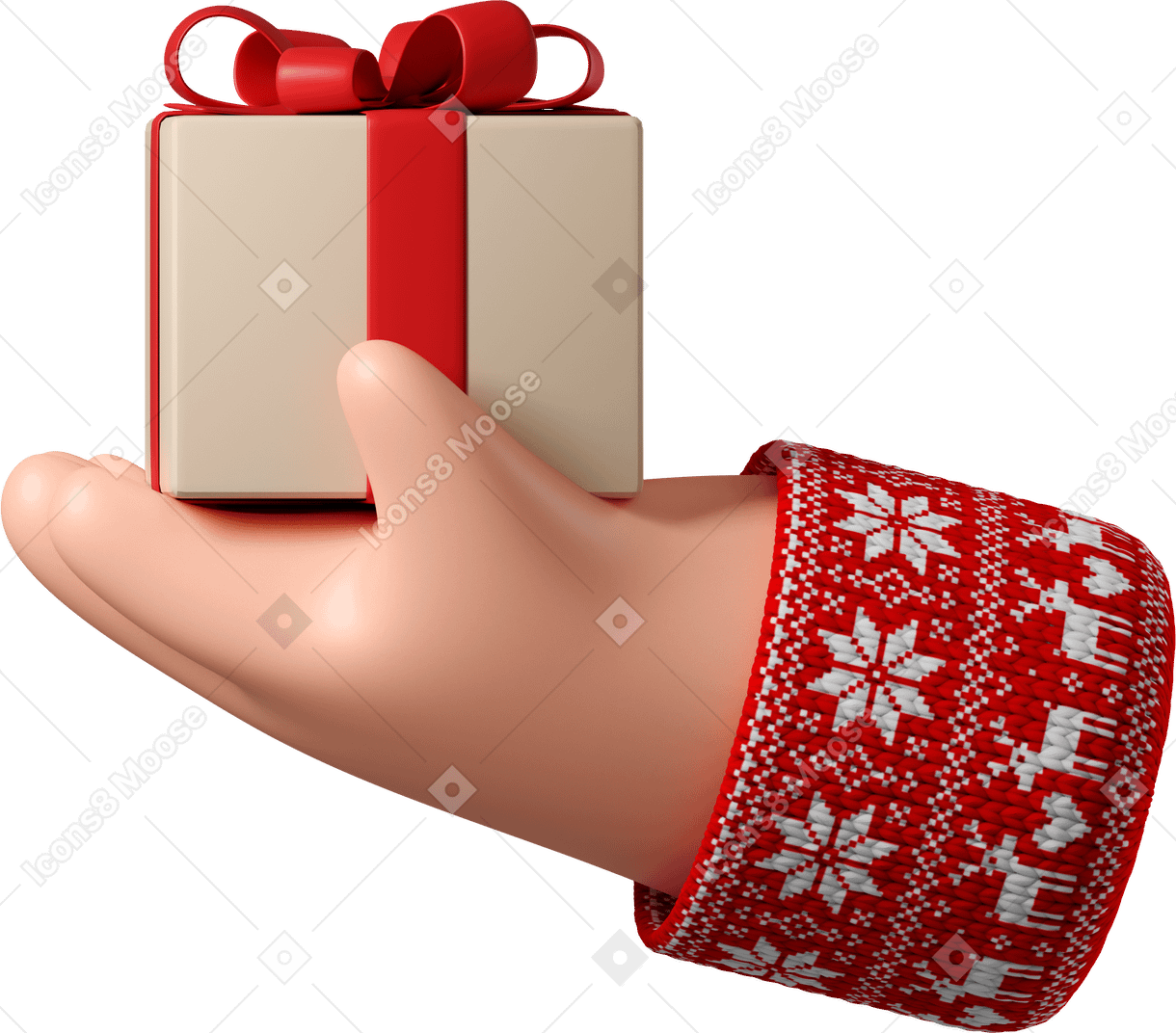 Hand holding christmas gift