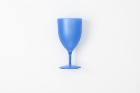 Blue disposable wine glass