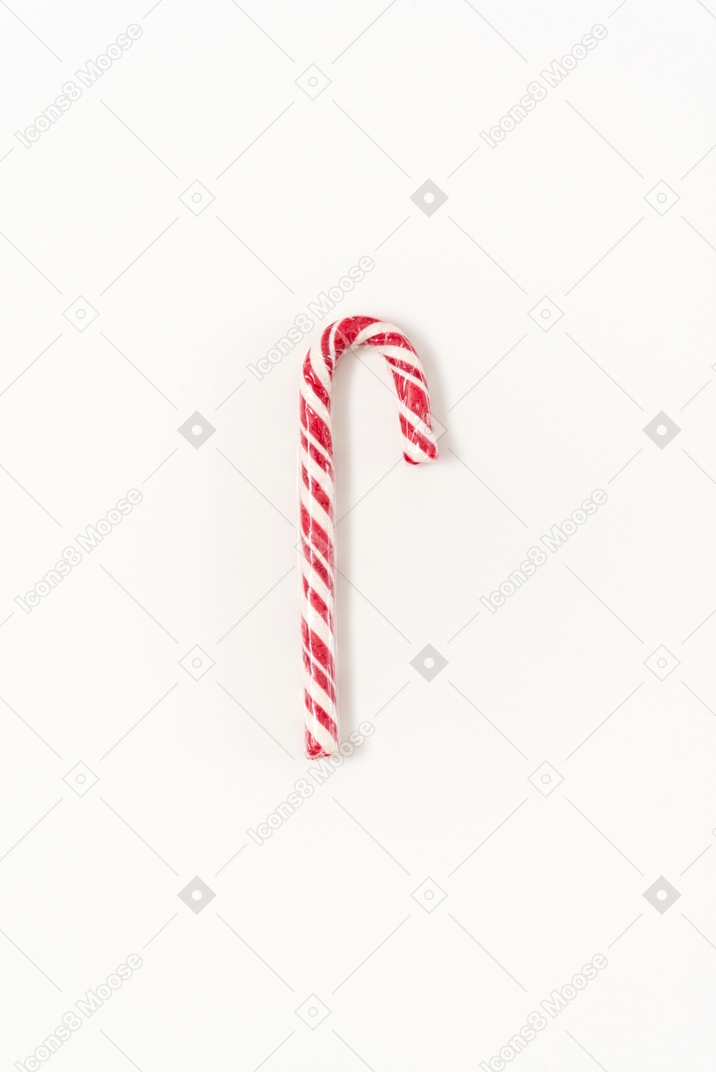 Bastón de caramelo de navidad rojo y blanco