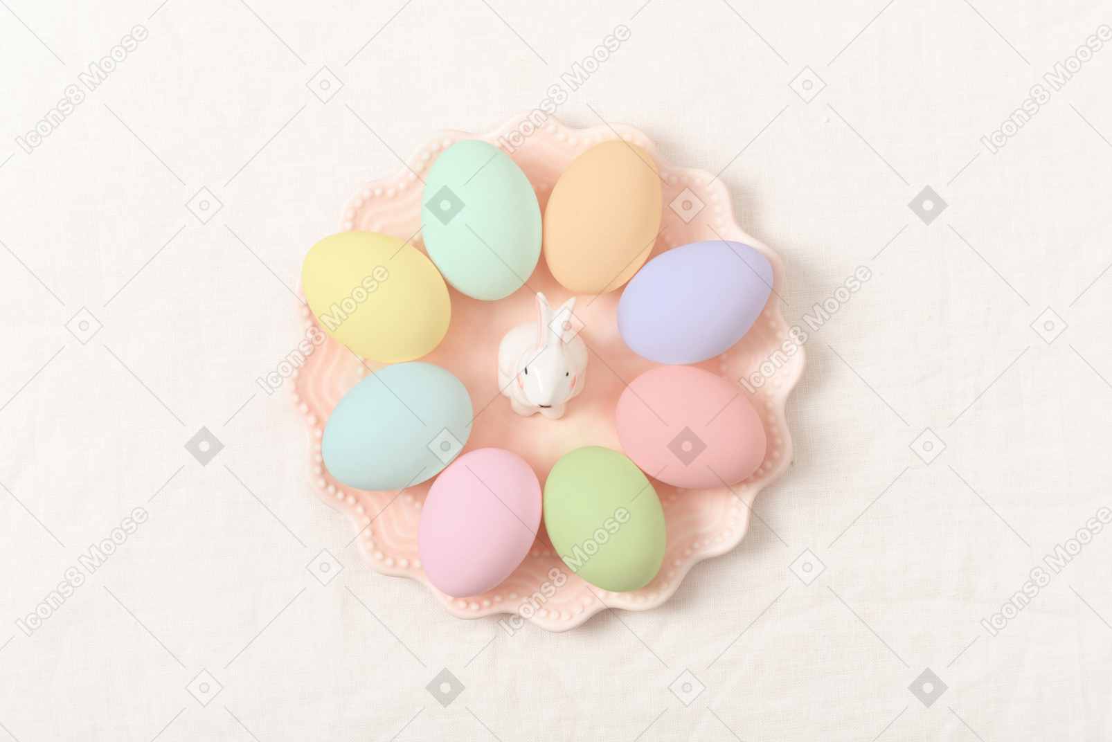 A plate with colorful easter eggs
