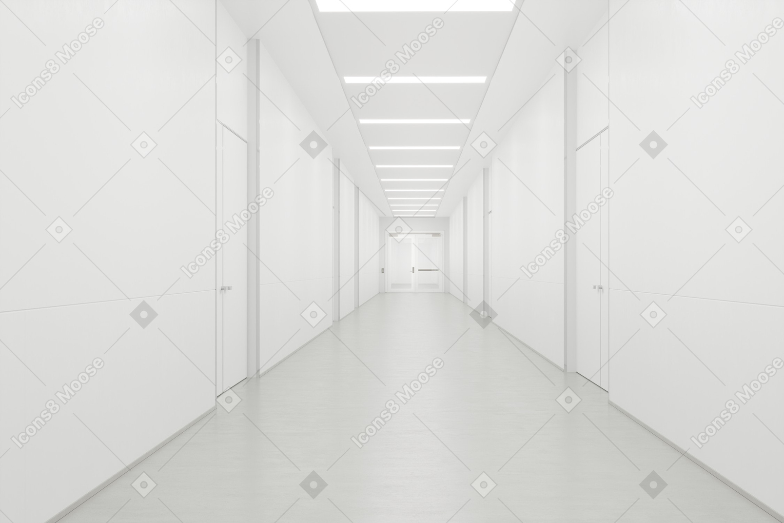 A 3d rendering of a modern minimalist room