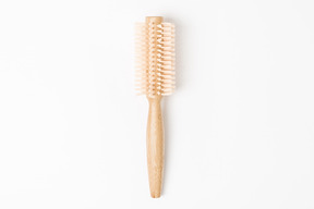 Round wooden hairbrush