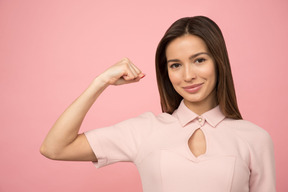 Girl showing her bicep