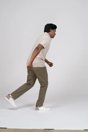 Man in casual clothes walking