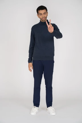 Man in black clothes standing