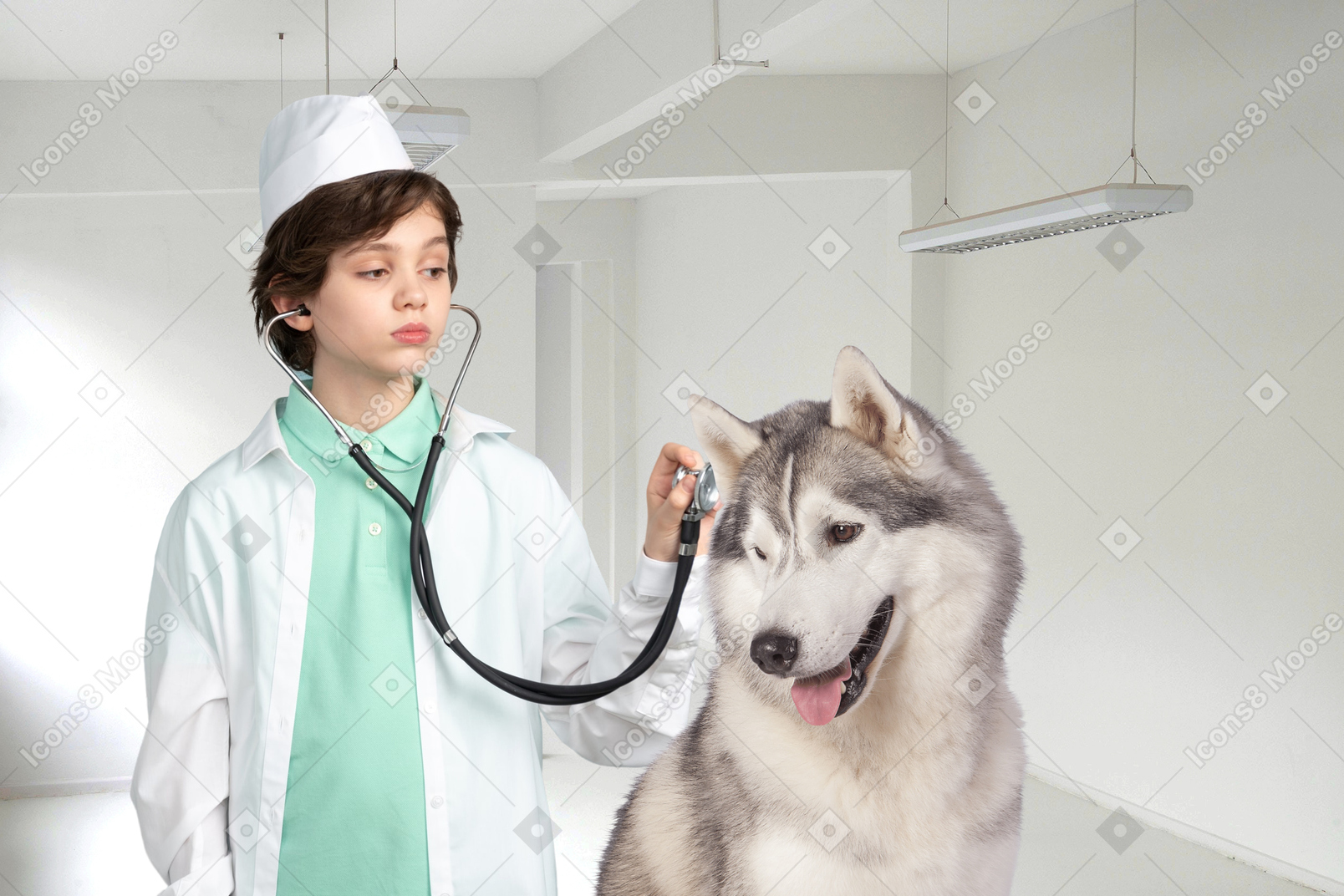 Female doctor with a patient