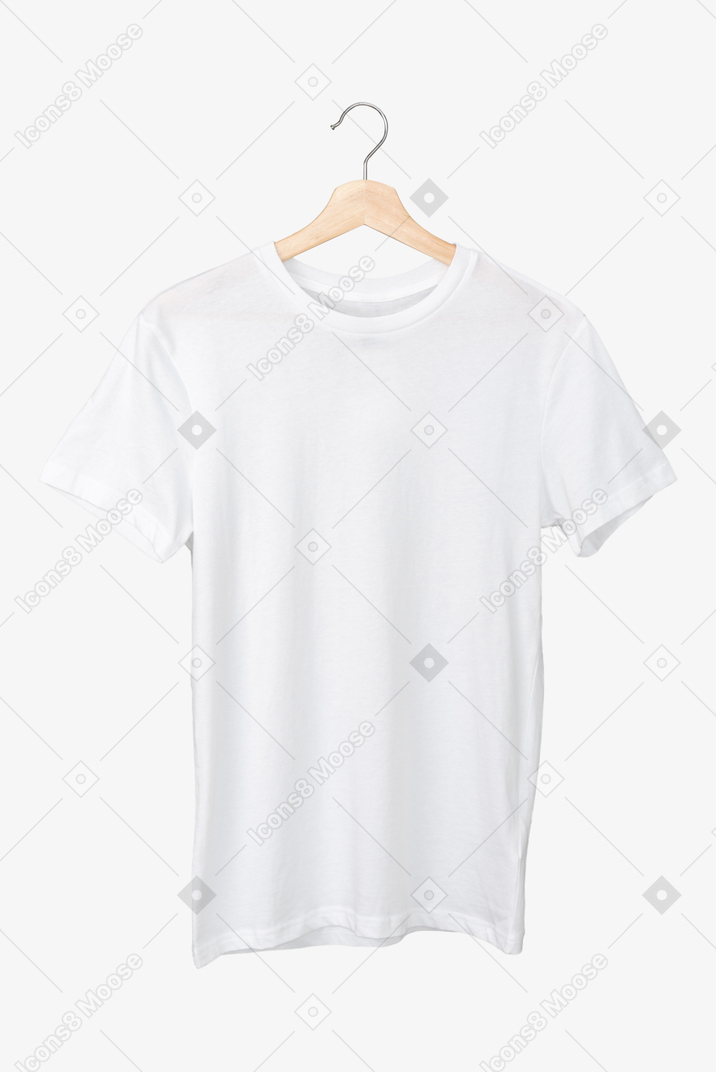 White t-shirt on a hanger