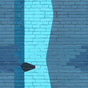 Blue bricks wall texture