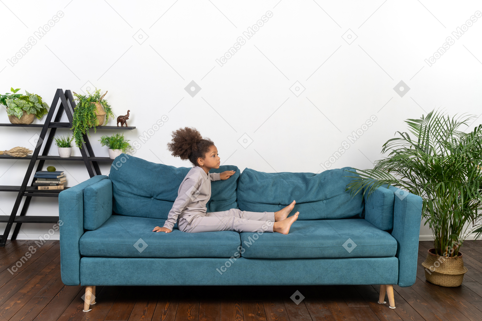 Cute girl on the sofa