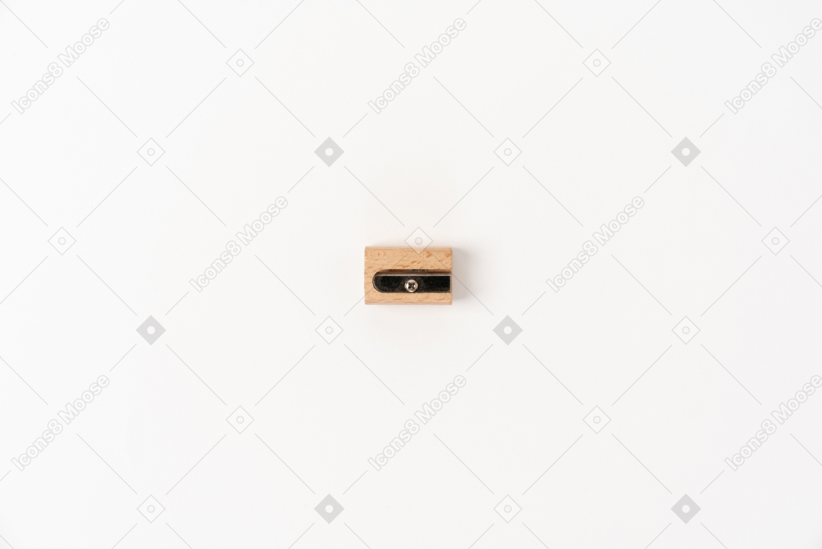 Wooden pencil sharpener on white background