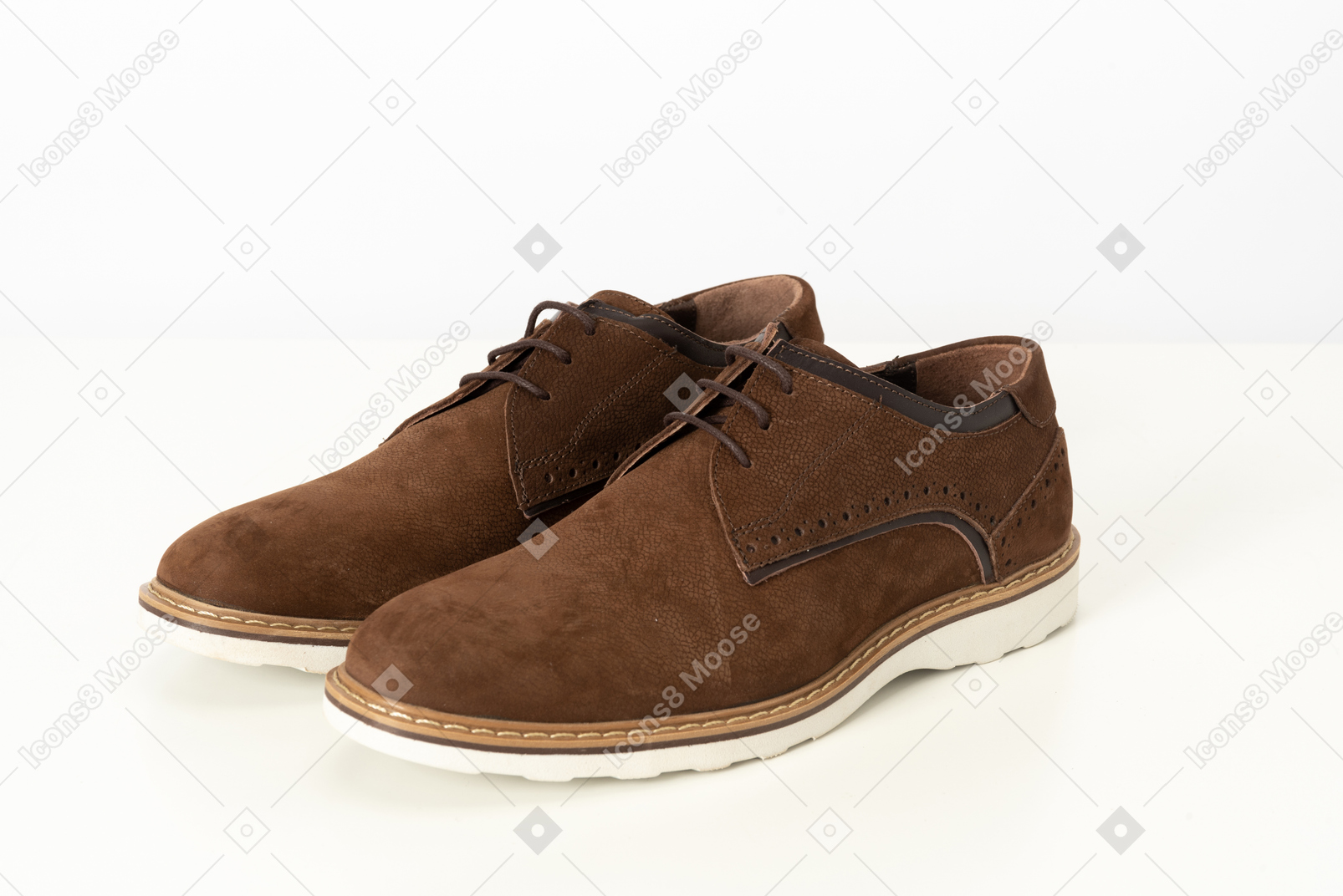 Brown shoes on a white background