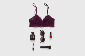 Burgundy lace lingerie